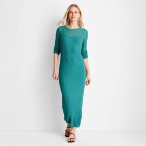 NWT Teal Sheer Dress